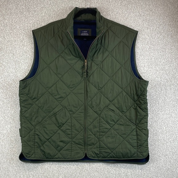 J. Crew quilted vest XXL olive green preppy outdoor gorpcore casual basics - Picture 1 of 10